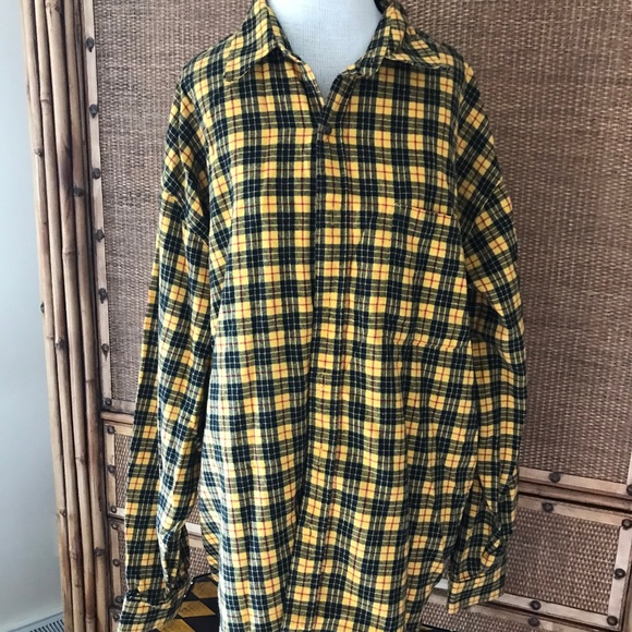 Eddie Bauer Other - Eddie Bauer Flannel Shirt XL Yellow Black Plaid